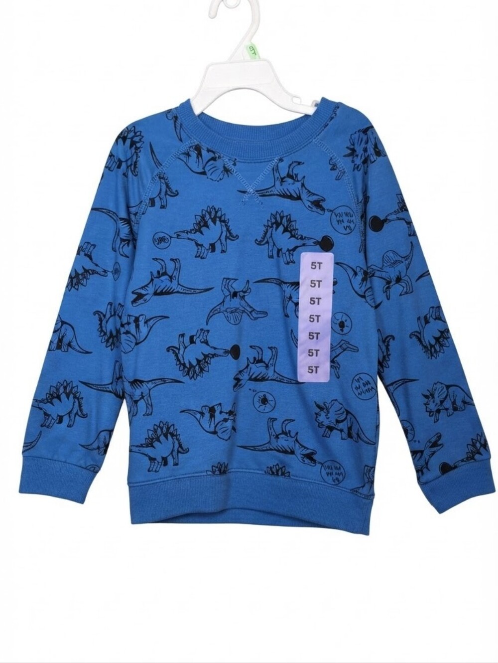 NEW Carters Boys Pajama Top Dinosaur Print Long Sleeve Blue Size 5T Sleepwear